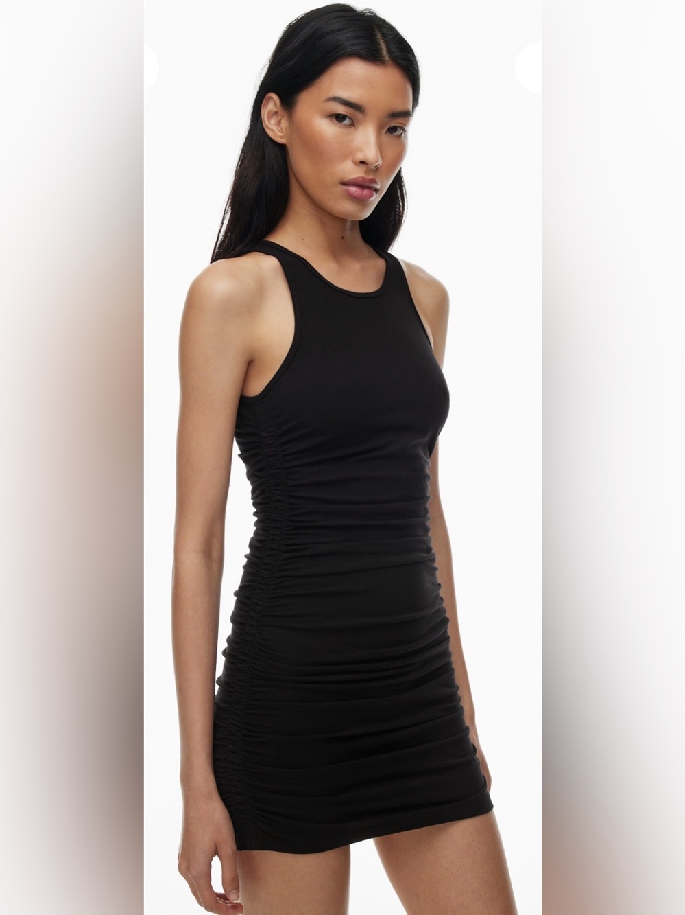 TNA Chill Malibu Fuschia Ruched Tank Bodycon Mini Dress Aritzia - Picture 4 of 15